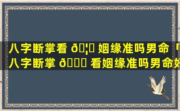 八字断掌看 🦅 姻缘准吗男命「八字断掌 🍁 看姻缘准吗男命好不好」